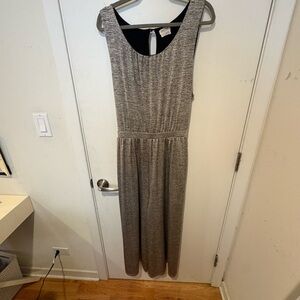 Anthropologie Meadow Rue silver jumpsuit XL